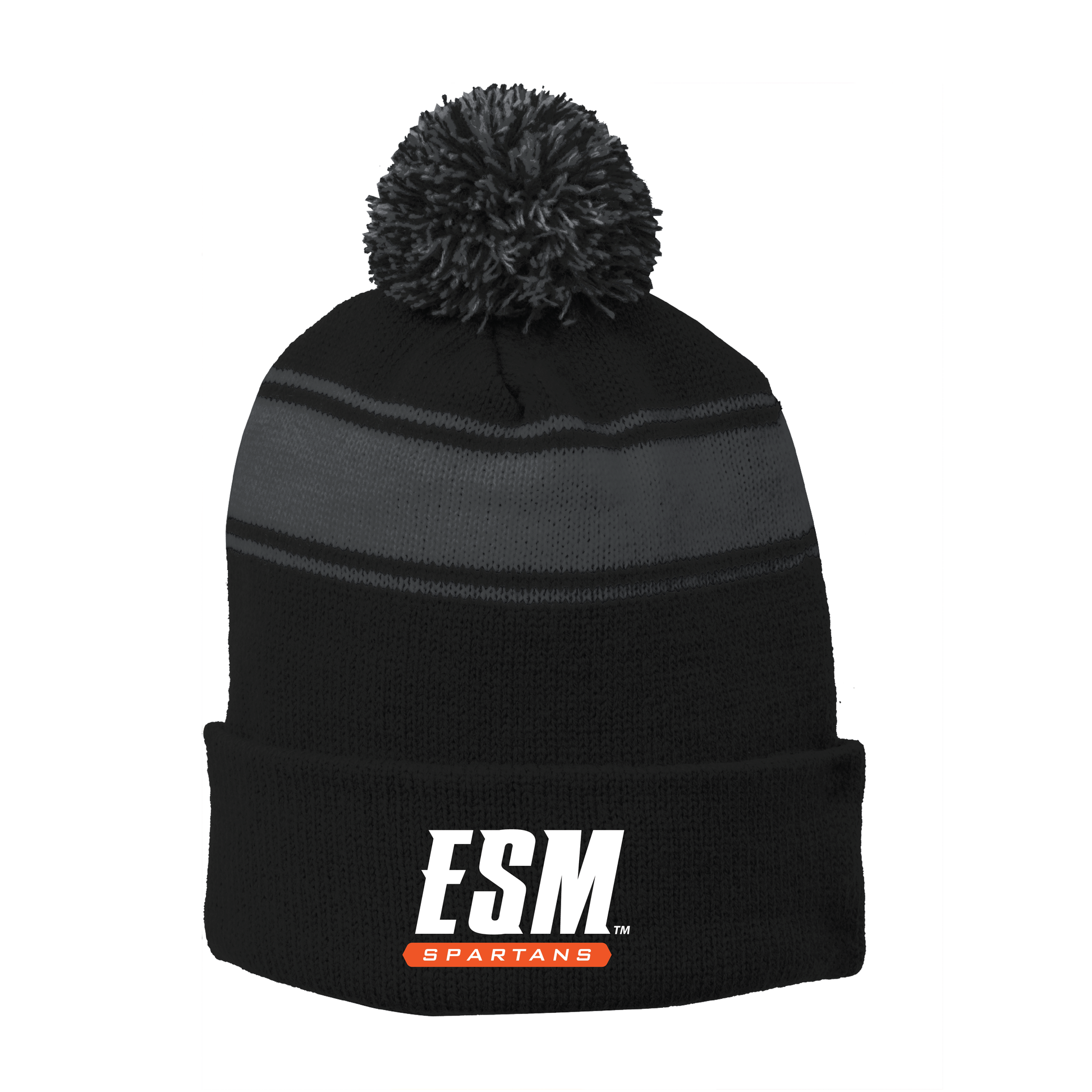 Sport-Tek® Stripe Pom Pom Beanie
