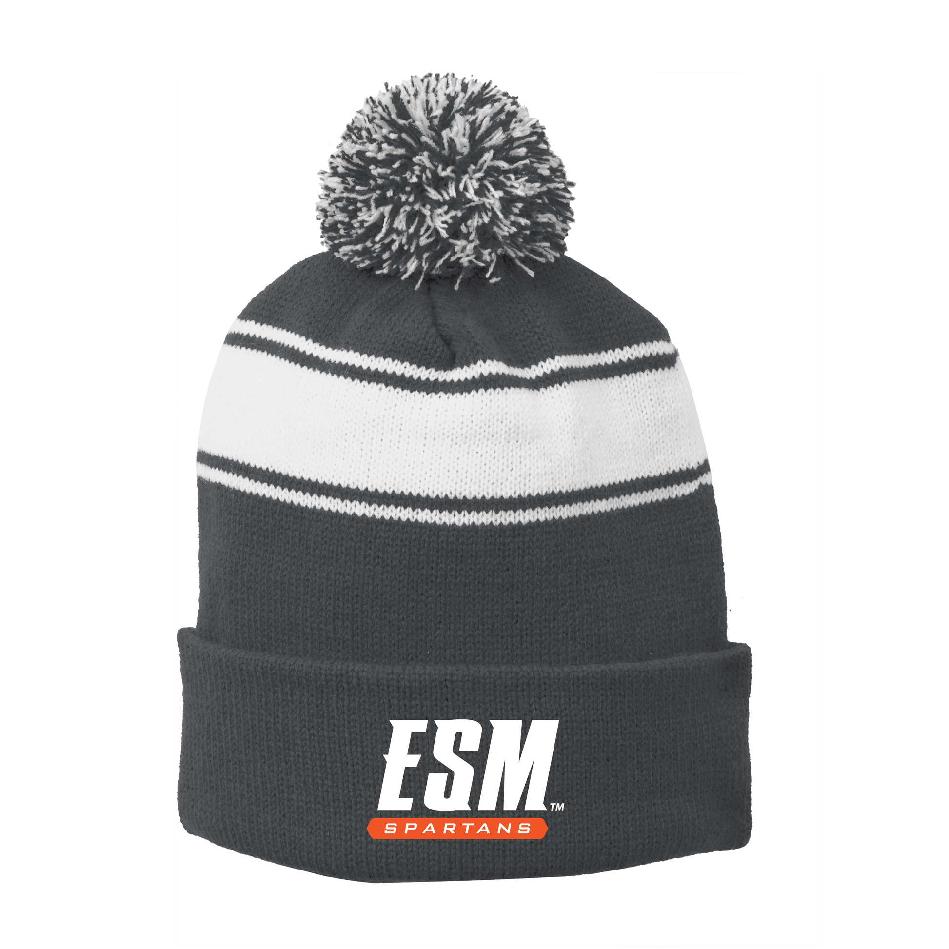 Sport-Tek® Stripe Pom Pom Beanie