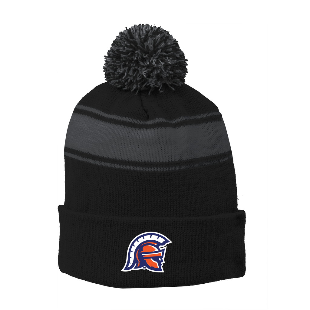 Sport-Tek® Stripe Pom Pom Beanie