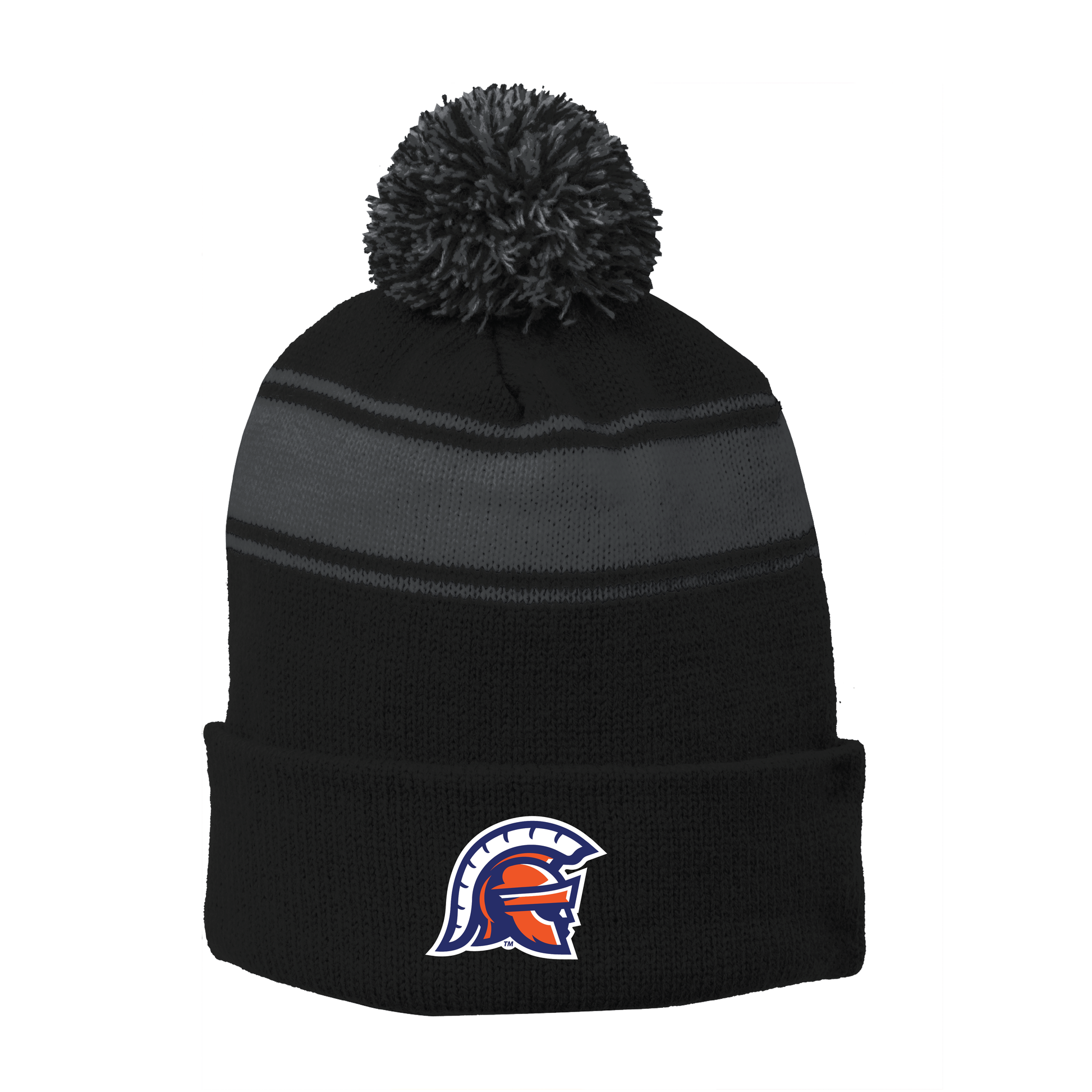 Sport-Tek® Stripe Pom Pom Beanie