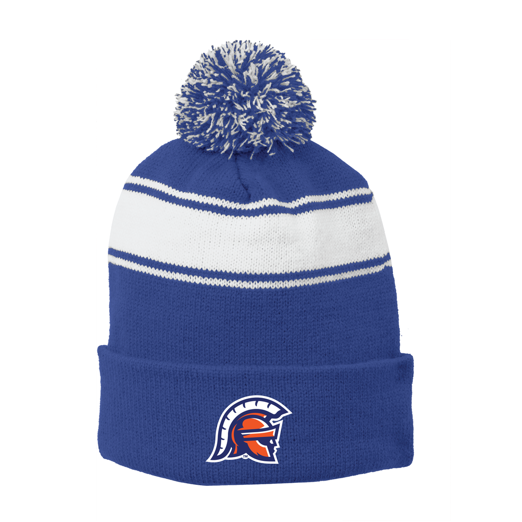 Sport-Tek® Stripe Pom Pom Beanie