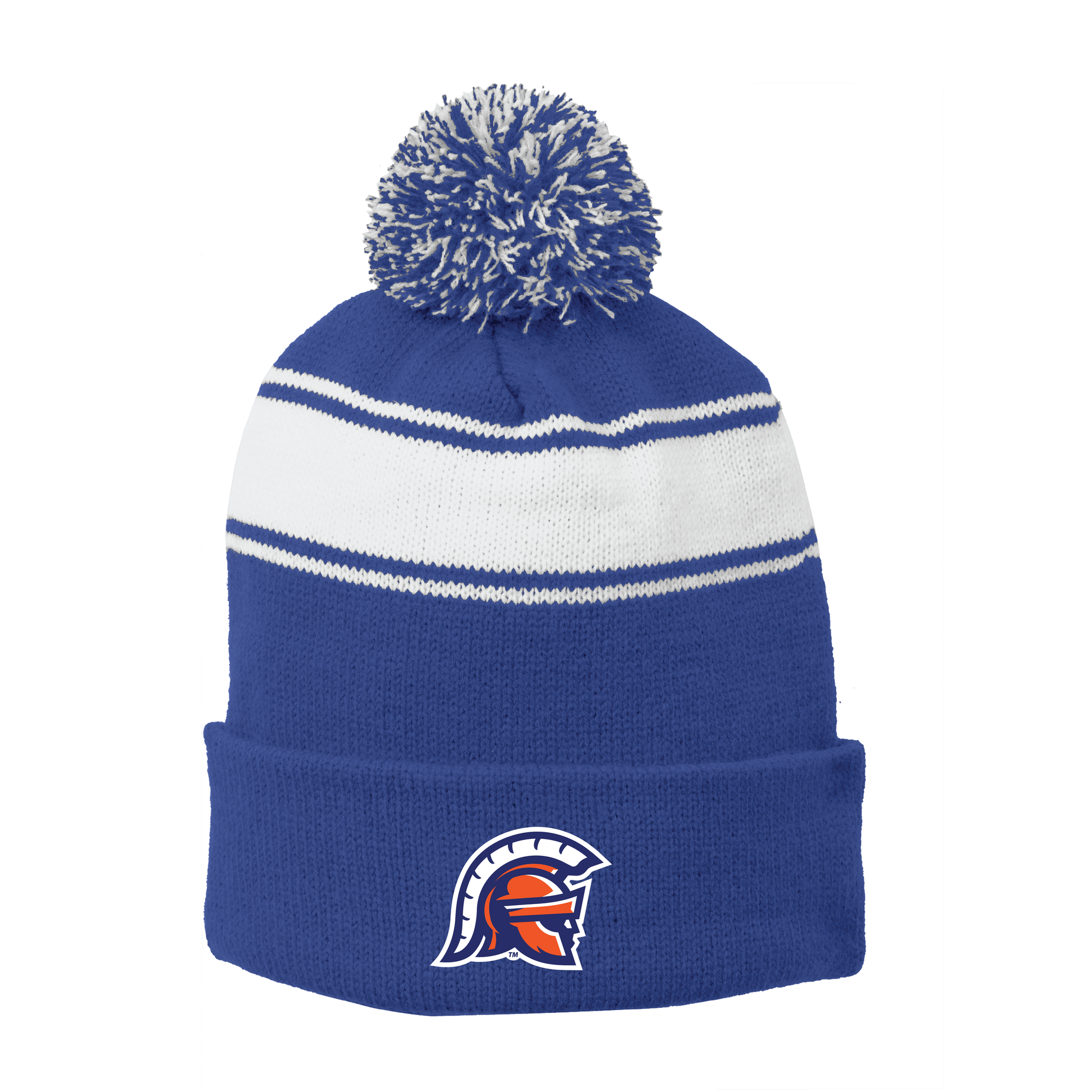 Sport-Tek® Stripe Pom Pom Beanie