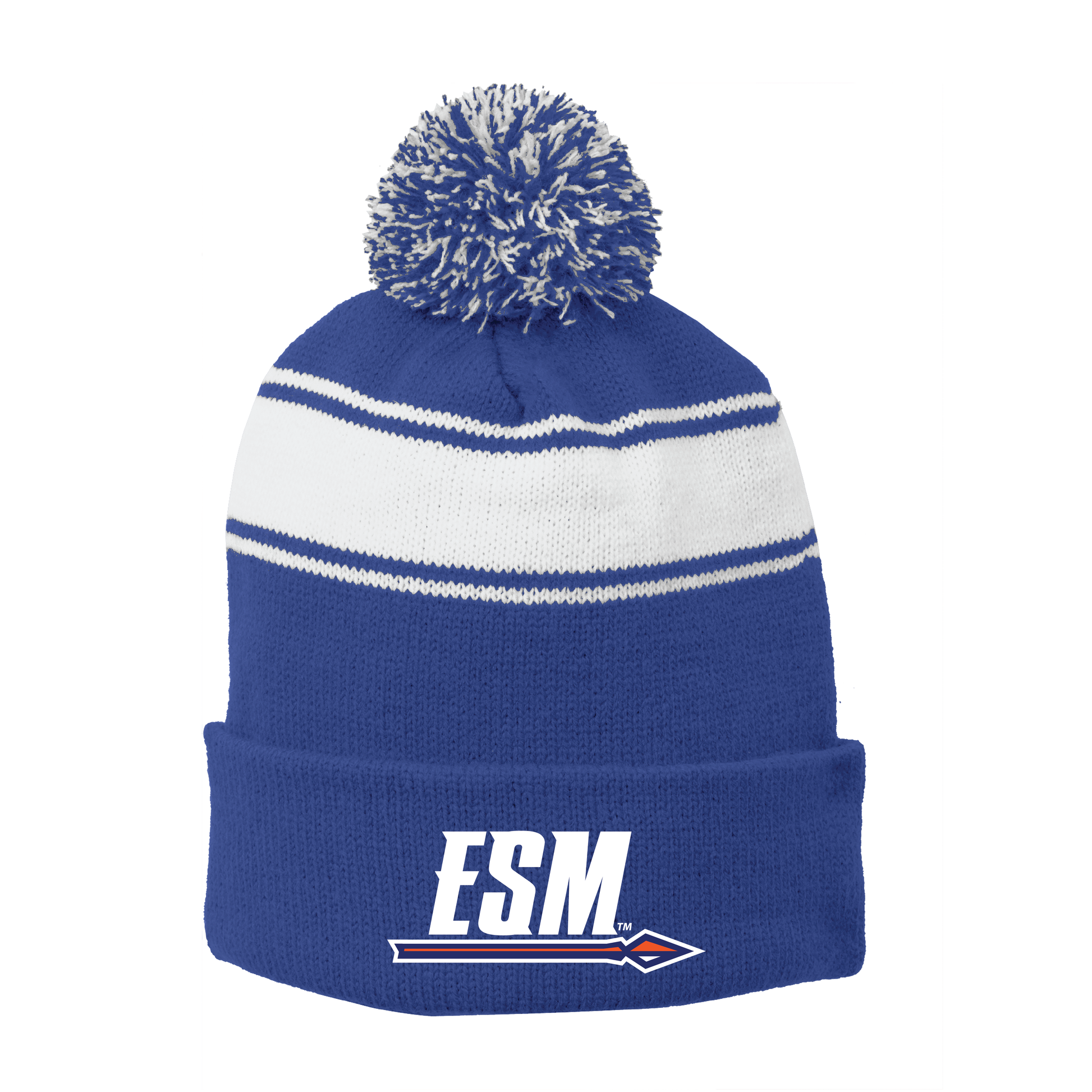 Sport-Tek® Stripe Pom Pom Beanie