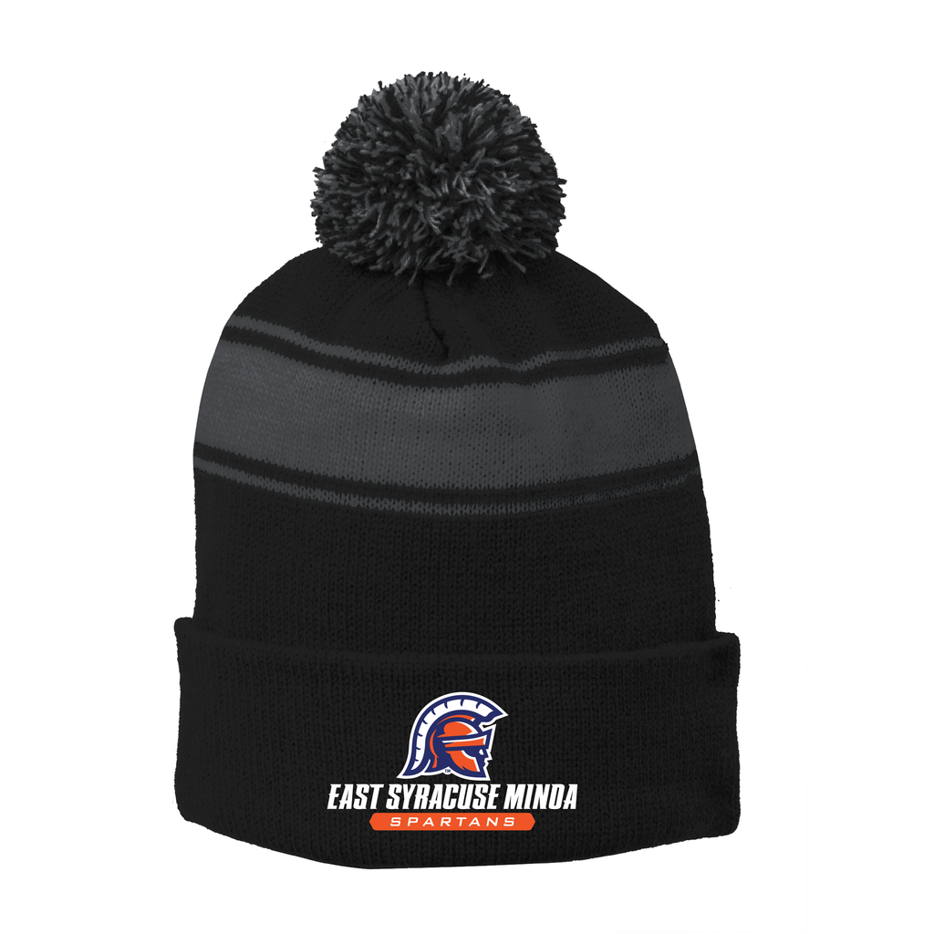 Sport-Tek® Stripe Pom Pom Beanie