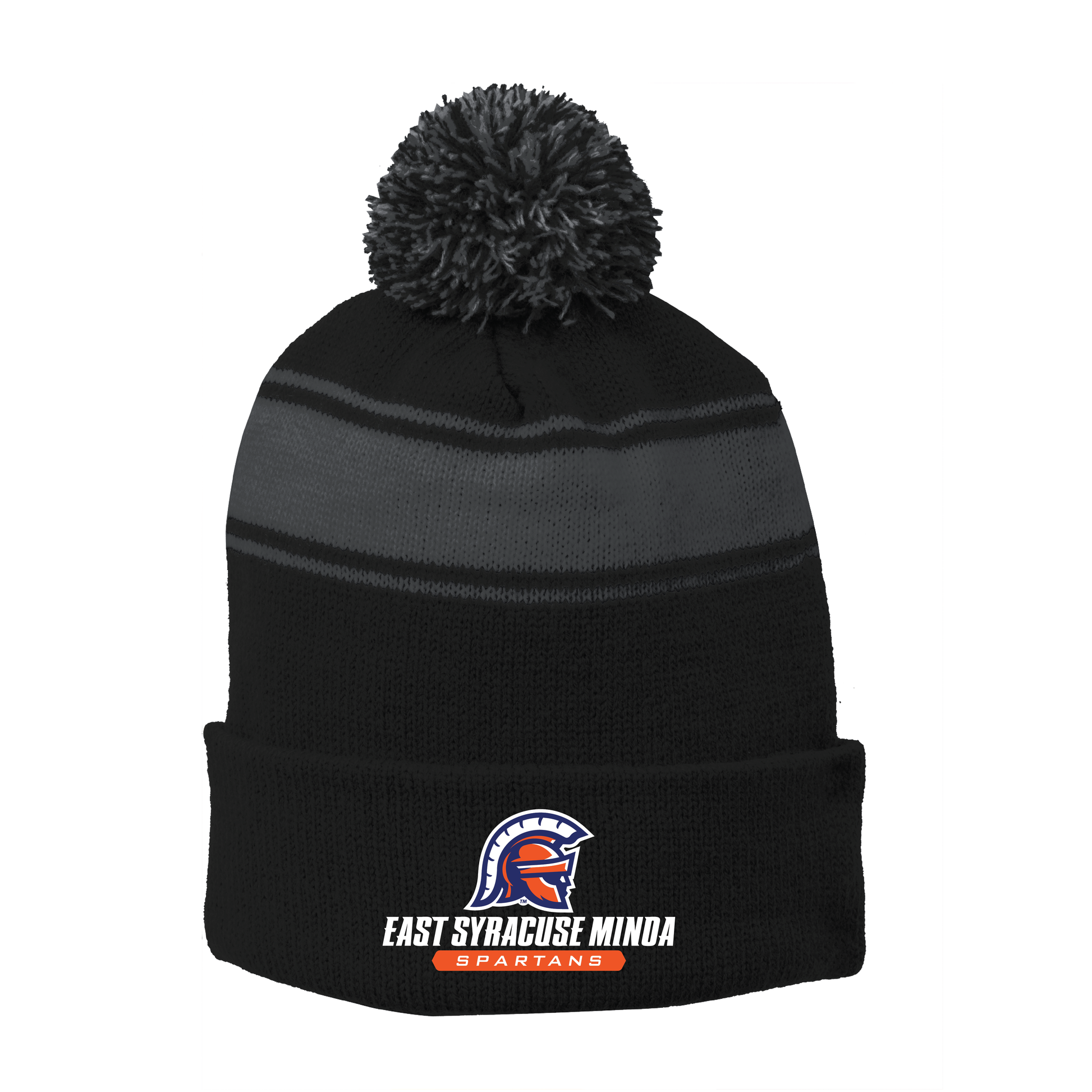 Sport-Tek® Stripe Pom Pom Beanie