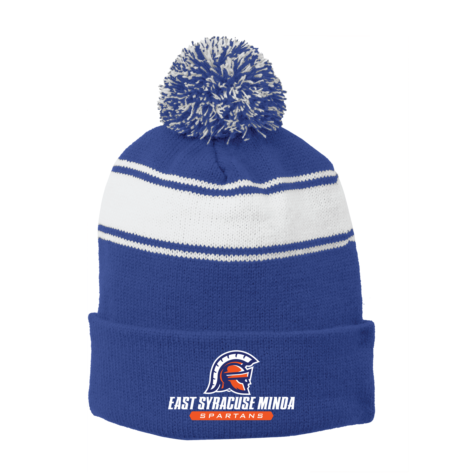 Sport-Tek® Stripe Pom Pom Beanie