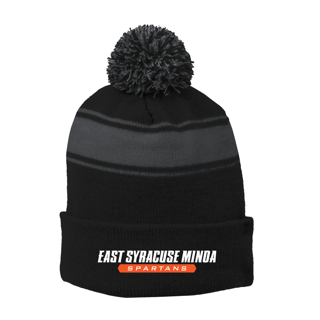 Sport-Tek® Stripe Pom Pom Beanie