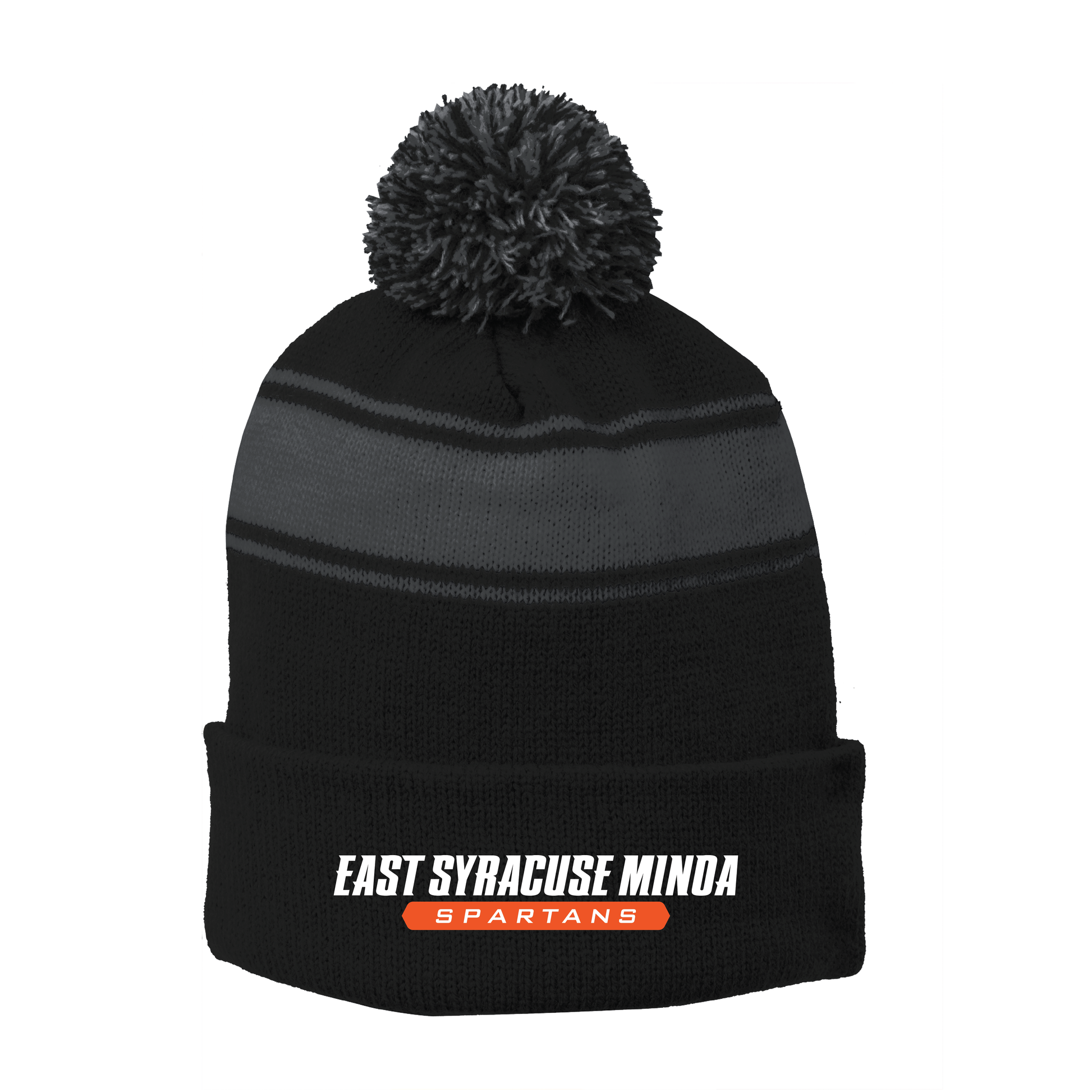 Sport-Tek® Stripe Pom Pom Beanie