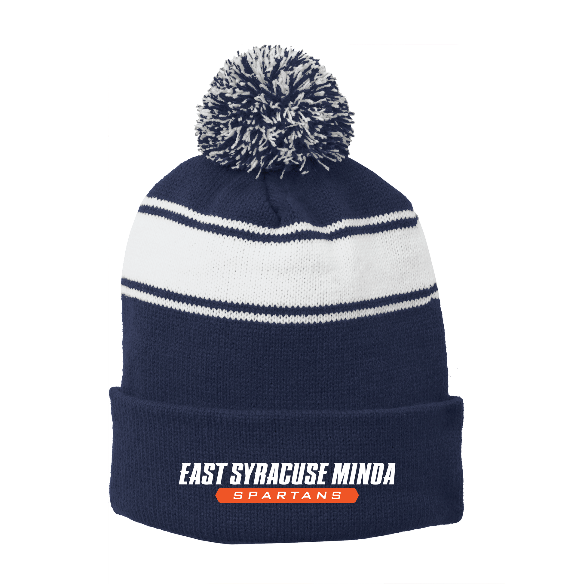 Sport-Tek® Stripe Pom Pom Beanie