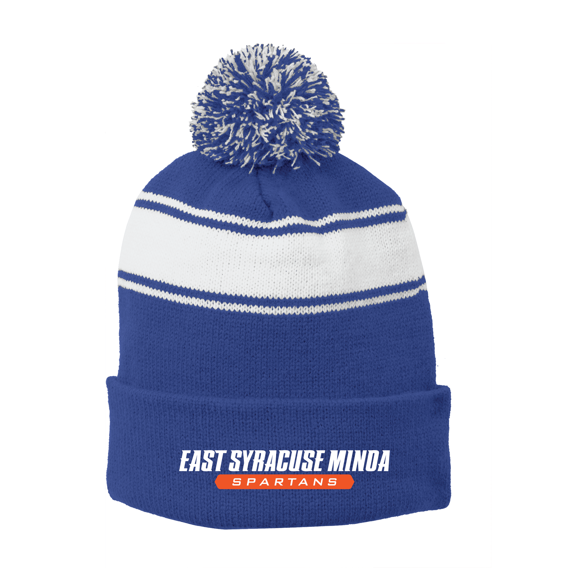 Sport-Tek® Stripe Pom Pom Beanie