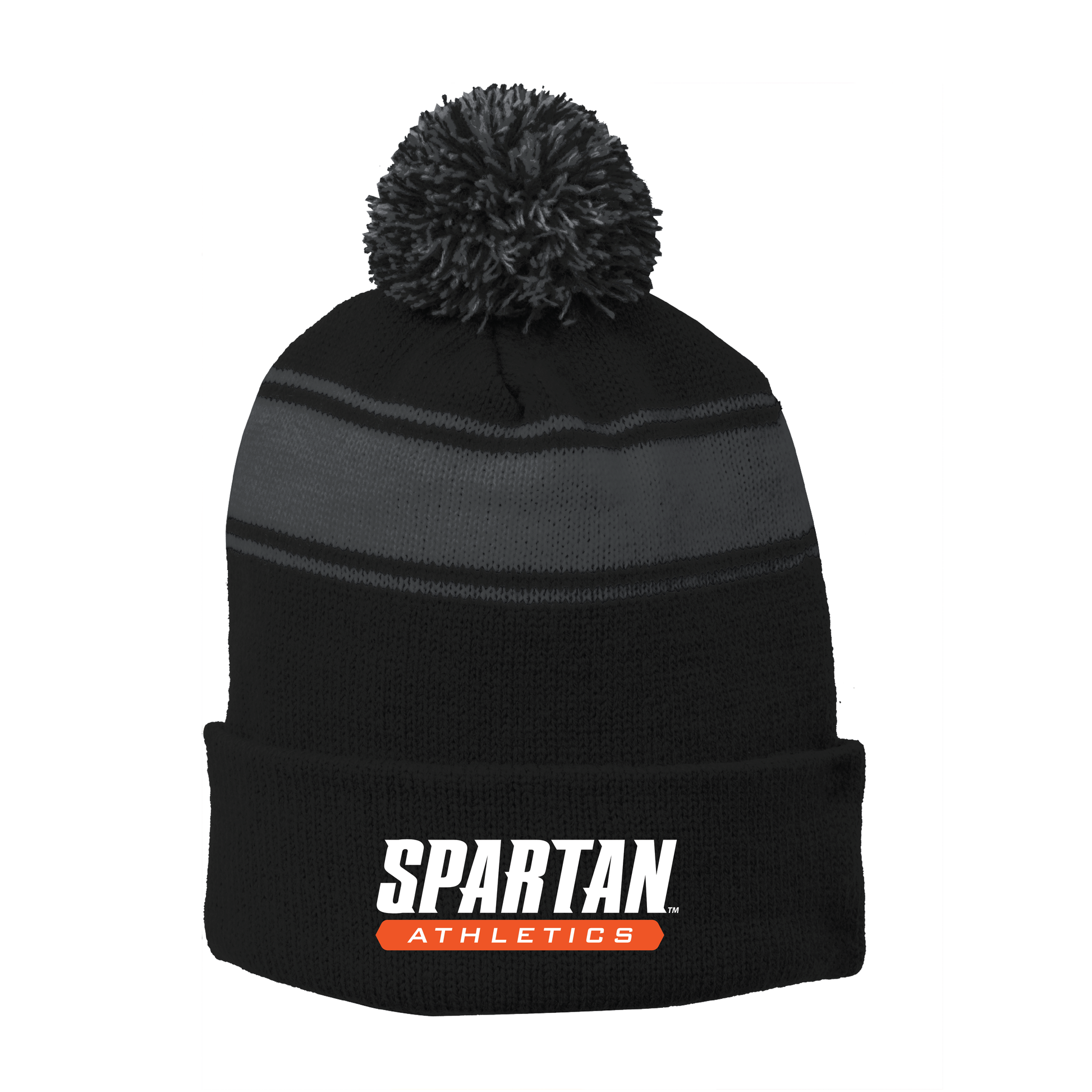 Sport-Tek® Stripe Pom Pom Beanie