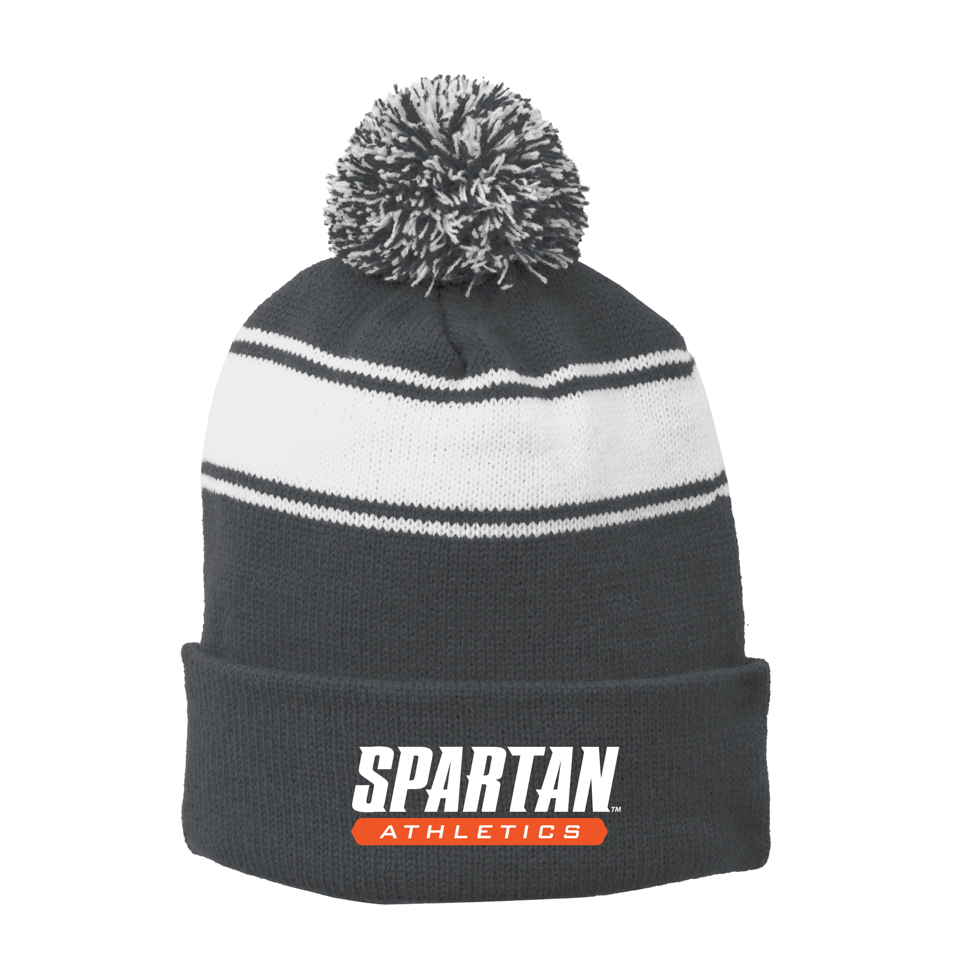 Sport-Tek® Stripe Pom Pom Beanie