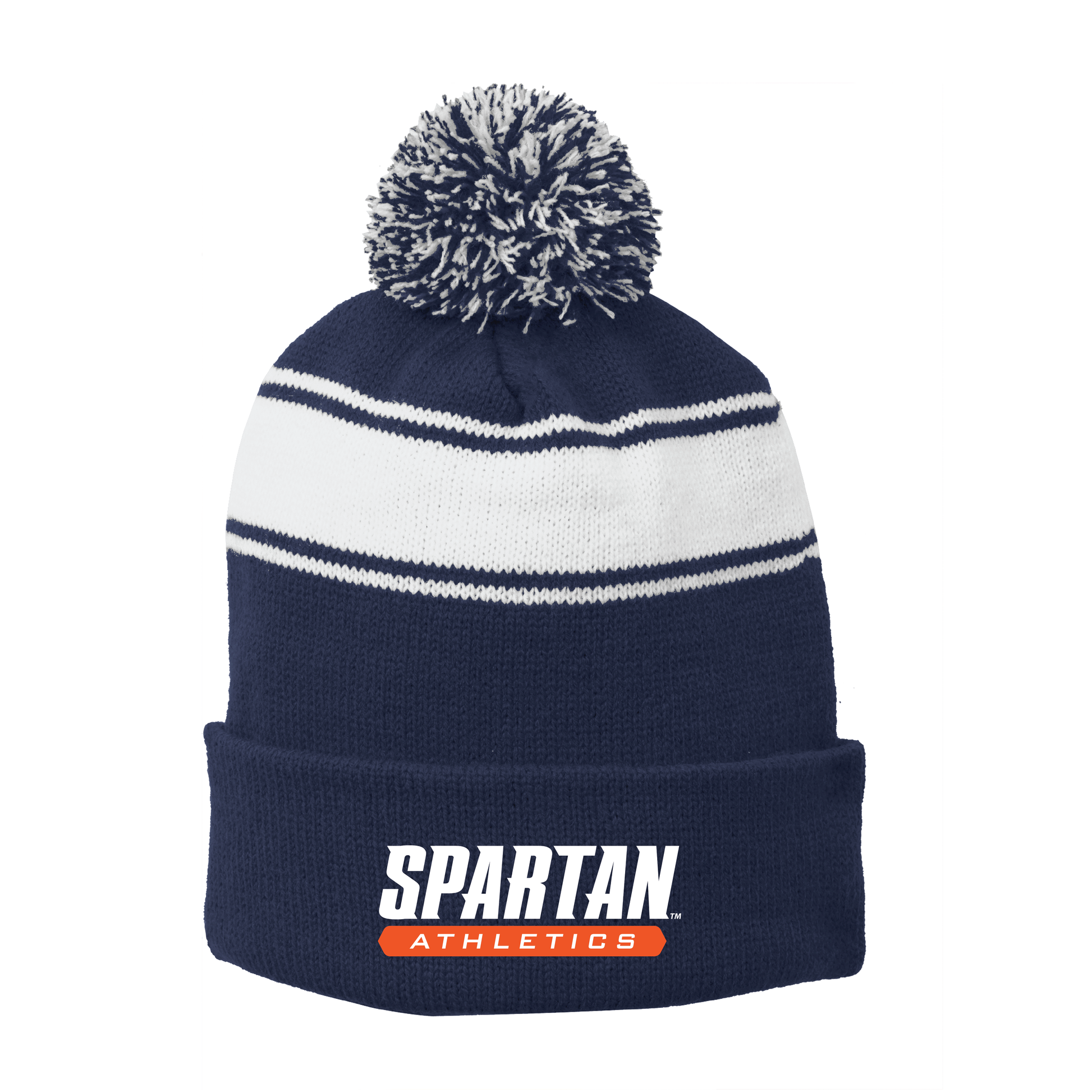 Sport-Tek® Stripe Pom Pom Beanie