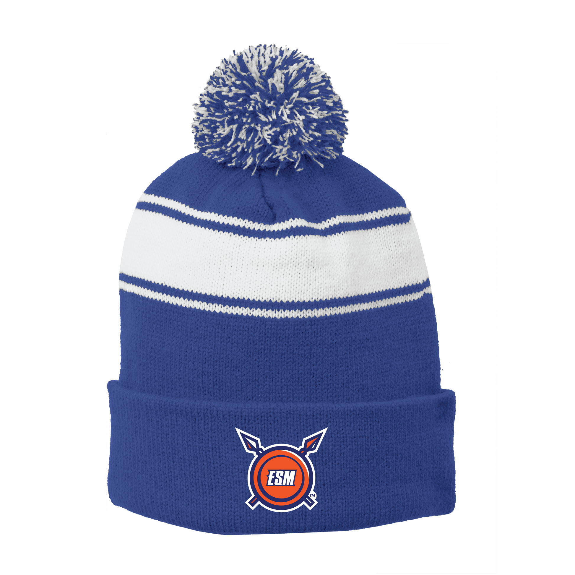 Sport-Tek® Stripe Pom Pom Beanie